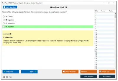 Test Prep NREMT National Registry Emergency Medical Technician Practice test exam simulator test engine exam Prep practice test questions answers Image 10