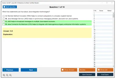 Oracle 1z0-807 Java EE 6 Enterprise Architect Certified Master Practice test exam simulator test engine exam Prep practice test questions answers Image 1