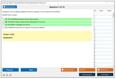 Oracle 1z0-1064-22 Oracle B2B Service 2022 Implementation Professional Practice test exam simulator test engine exam Prep practice test questions answers Image 5