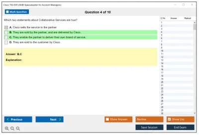 Cisco 700-505 SMB Specialization for Account Managers Practice test exam simulator test engine exam Prep practice test questions answers Image 4