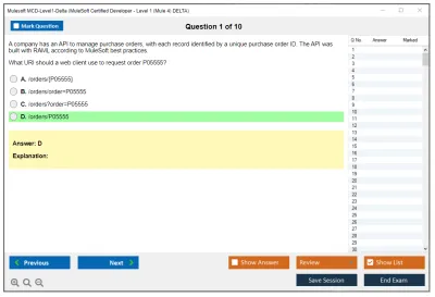 Mulesoft MCD-Level1-Delta MuleSoft Certified Developer - Level 1 (Mule 4) DELTA Practice test exam simulator test engine exam Prep practice test questions answers Image 1