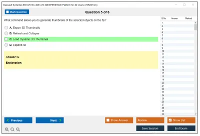 Dassault Systemes ENOV613X-3DE V6 3DEXPERIENCE Platform for 3D Users (V6R2013X) Practice test exam simulator test engine exam Prep practice test questions answers Image 5