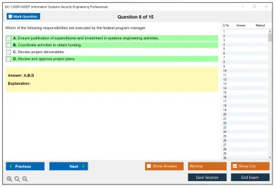 ISC2 CISSP-ISSEP Information Systems Security Engineering Professional Practice test exam simulator test engine exam Prep practice test questions answers Image 8