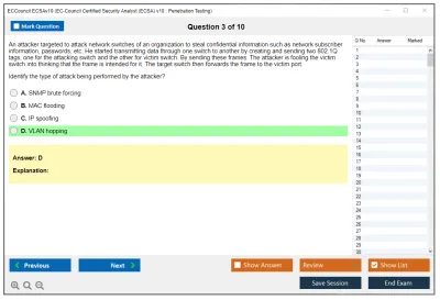 ECCouncil ECSAv10 EC-Council Certified Security Analyst (ECSA) v10 : Penetration Testing Practice test exam simulator test engine exam Prep practice test questions answers Image 3