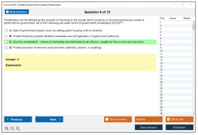 IIA IIA-CGAP Certified Government Auditing Professional Practice test exam simulator test engine exam Prep practice test questions answers Image 9