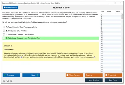 Salesforce B2B-Solution-Architect Salesforce Certified B2B Solution Architect Practice test exam simulator test engine exam Prep practice test questions answers Image 7