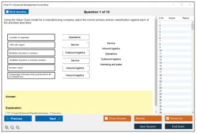 Cima P2 Advanced Management Accounting Practice test exam simulator test engine exam Prep practice test questions answers Image 1