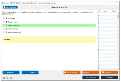 ServiceNow CIS-HAM Certified Implementation Specialist - Hardware Asset Management Practice test exam simulator test engine exam Prep practice test questions answers Image 9