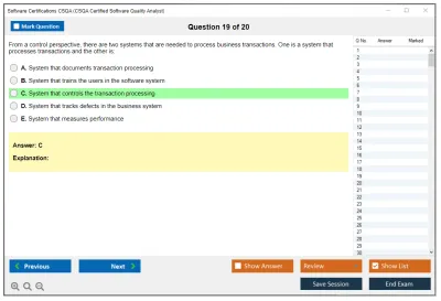 Software Certifications CSQA CSQA Certified Software Quality Analyst Practice test exam simulator test engine exam Prep practice test questions answers Image 19