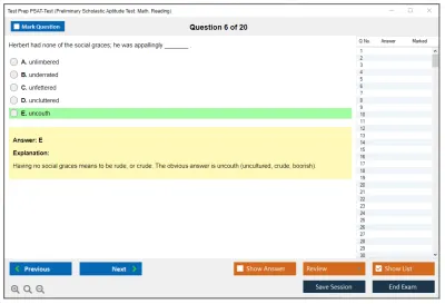 Test Prep PSAT-Test Preliminary Scholastic Aptitude Test: Math, Reading Practice test exam simulator test engine exam Prep practice test questions answers Image 6