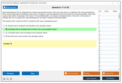 ASCP ASCP-MLT MEDICAL LABORATORY TECHNICIAN - MLT(ASCP) Practice test exam simulator test engine exam Prep practice test questions answers Image 17