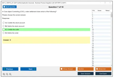 SAP C_TERP10_67 SAP Certified Application Associate - Business Process Integration with SAP ERP 6.0 EhP7 Practice test exam simulator test engine exam Prep practice test questions answers Image 7