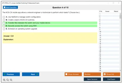 HP HPE6-A73 Aruba Certified Switching Professional Exam Practice test exam simulator test engine exam Prep practice test questions answers Image 4