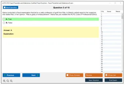 ACFE CFE-Fraud-Prevention-and-Deterrence Certified Fraud Examiner - Fraud Prevention and Deterrence Exam Practice test exam simulator test engine exam Prep practice test questions answers Image 5