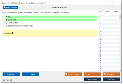 Splunk SPLK-3001 Splunk Enterprise Security Certified Admin Exam Practice test exam simulator test engine exam Prep practice test questions answers Image 2