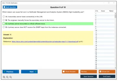 Citrix 1Y0-340 NetScaler Practice test exam simulator test engine exam Prep practice test questions answers Image 9