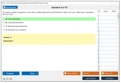 SAP C_SAC_2302 SAP Certified Application AssociateSAP Analytics Cloud Practice test exam simulator test engine exam Prep practice test questions answers Image 6