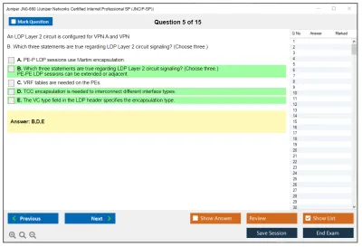 Juniper JN0-660 Juniper Networks Certified Internet Professional SP (JNCIP-SP) Practice test exam simulator test engine exam Prep practice test questions answers Image 5