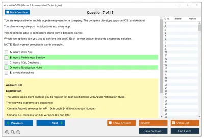 Microsoft AZ-300 Microsoft Azure Architect Technologies Practice test exam simulator test engine exam Prep practice test questions answers Image 7