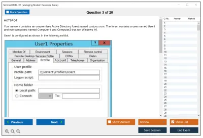 Microsoft MD-101 Managing Modern Desktops Practice test exam simulator test engine exam Prep practice test questions answers Image 3
