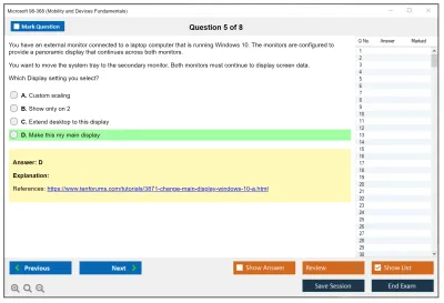 Microsoft 98-368 Mobility and Devices Fundamentals Practice test exam simulator test engine exam Prep practice test questions answers Image 5