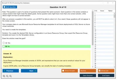 Microsoft 70-765 Provisioning SQL Databases Practice test exam simulator test engine exam Prep practice test questions answers Image 14
