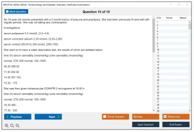 MRCPUK SEND SEND - Endocrinology and Diabetes (Specialty Certificate Examination) Practice test exam simulator test engine exam Prep practice test questions answers Image 10