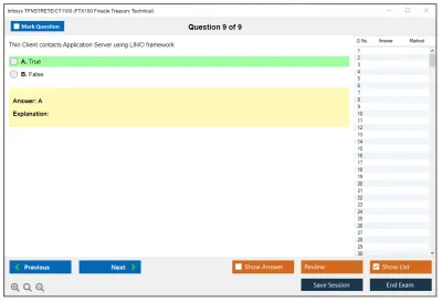Infosys TFNSTRETEICT1100 FTX100 Finacle Treasury Technical Practice test exam simulator test engine exam Prep practice test questions answers Image 9