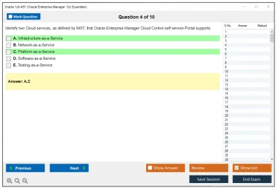 Oracle 1z0-457 Oracle Enterprise Manager 12c Essentials Practice test exam simulator test engine exam Prep practice test questions answers Image 4