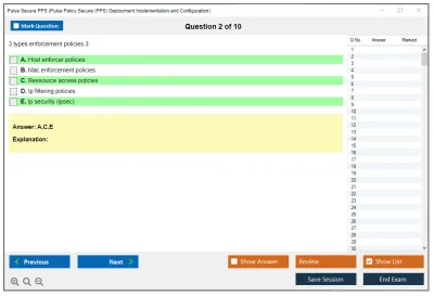 Pulse Secure PPS Pulse Policy Secure (PPS) Deployment Implementation and Configuration Practice test exam simulator test engine exam Prep practice test questions answers Image 2