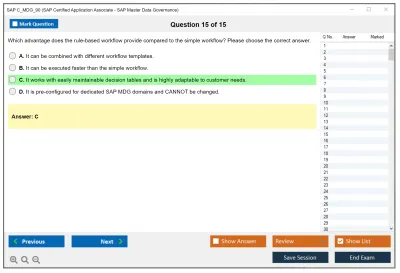 SAP C_MDG_90 SAP Certified Application Associate - SAP Master Data Governance Practice test exam simulator test engine exam Prep practice test questions answers Image 15