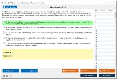 Test Prep GMAT-Section-3-Verbal-Ability Section Three : Verbal Ability Practice test exam simulator test engine exam Prep practice test questions answers Image 8