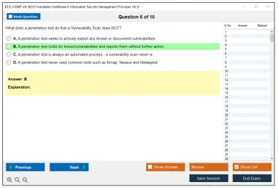 BCS CISMP-V9 BCS Foundation Certificate in Information Security Management Principles V9.0 Practice test exam simulator test engine exam Prep practice test questions answers Image 6