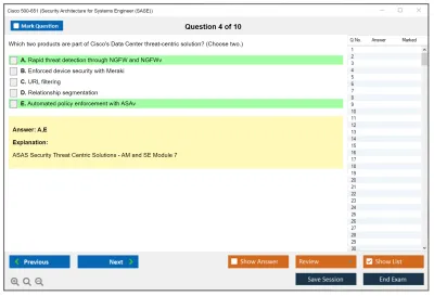 Cisco 500-651 Security Architecture for Systems Engineer (SASE) Practice test exam simulator test engine exam Prep practice test questions answers Image 4
