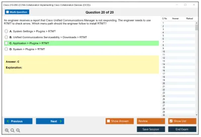 Cisco 210-060 CCNA Collaboration Implementing Cisco Collaboration Devices (CICD) Practice test exam simulator test engine exam Prep practice test questions answers Image 20