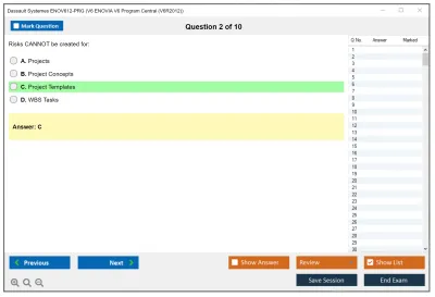 Dassault Systemes ENOV612-PRG V6 ENOVIA V6 Program Central (V6R2012) Practice test exam simulator test engine exam Prep practice test questions answers Image 2