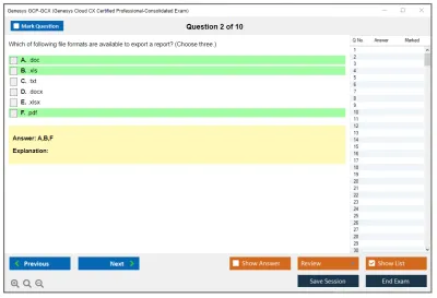 Genesys GCP-GCX Genesys Cloud CX Certified Professional - Consolidated Exam Practice test exam simulator test engine exam Prep practice test questions answers Image 2