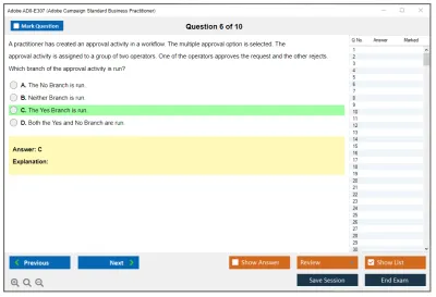 Adobe AD0-E307 Adobe Campaign Standard Business Practitioner Practice test exam simulator test engine exam Prep practice test questions answers Image 6