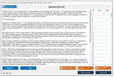 Test Prep ACT-Test American College Testing: English, Math, Reading, Science, Writing Practice test exam simulator test engine exam Prep practice test questions answers Image 20