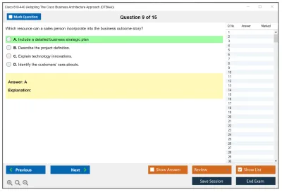 Cisco 810-440 Adopting The Cisco Business Architecture Approach (DTBAA) Practice test exam simulator test engine exam Prep practice test questions answers Image 9