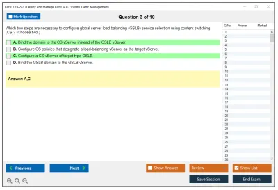 Citrix 1Y0-241 Deploy and Manage Citrix ADC with Traffic Management Practice test exam simulator test engine exam Prep practice test questions answers Image 3