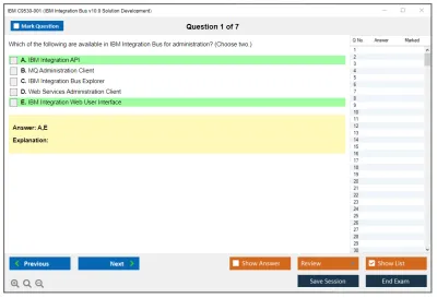 IBM C9530-001 IBM Integration Bus v10.0 Solution Development Practice test exam simulator test engine exam Prep practice test questions answers Image 1