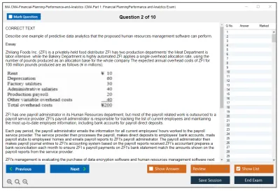 IMA CMA-Financial-Planning-Performance-and-Analytics CMA Part 1: Financial Planning - Performance and Analytics Exam Practice test exam simulator test engine exam Prep practice test questions answers Image 2
