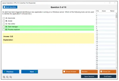 Logical Operations CFR-210 Logical Operations CyberSec First Responder Practice test exam simulator test engine exam Prep practice test questions answers Image 5