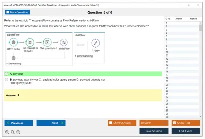 Mulesoft MCD-ASSOC MuleSoft Certified Developer - Integration and API Associate (Mule 3) Practice test exam simulator test engine exam Prep practice test questions answers Image 5