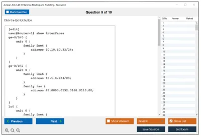 Juniper JN0-348 Enterprise Routing and Switching, Specialist Practice test exam simulator test engine exam Prep practice test questions answers Image 9