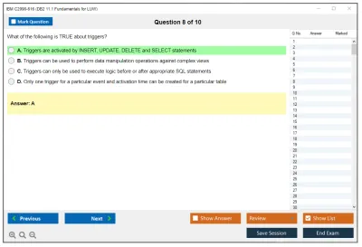 IBM C2090-616 DB2 11.1 Fundamentals for LUW Practice test exam simulator test engine exam Prep practice test questions answers Image 8