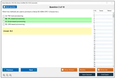 Versa Networks VNX100 Versa Certified SD-WAN Associate Practice test exam simulator test engine exam Prep practice test questions answers Image 3