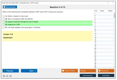 Nokia 4A0-C04 Nokia NRS II Composite Exam: OSPF version Practice test exam simulator test engine exam Prep practice test questions answers Image 5
