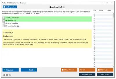 RedHat RH033 Red Hat Linux Essentials Practice test exam simulator test engine exam Prep practice test questions answers Image 5